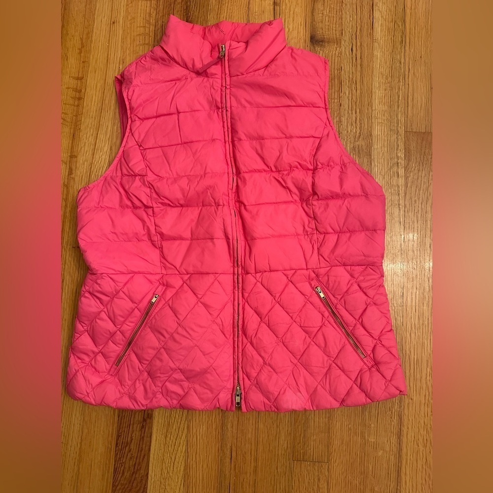 Talbots Pink Down Puffer Vest Size Petite Large(n)
